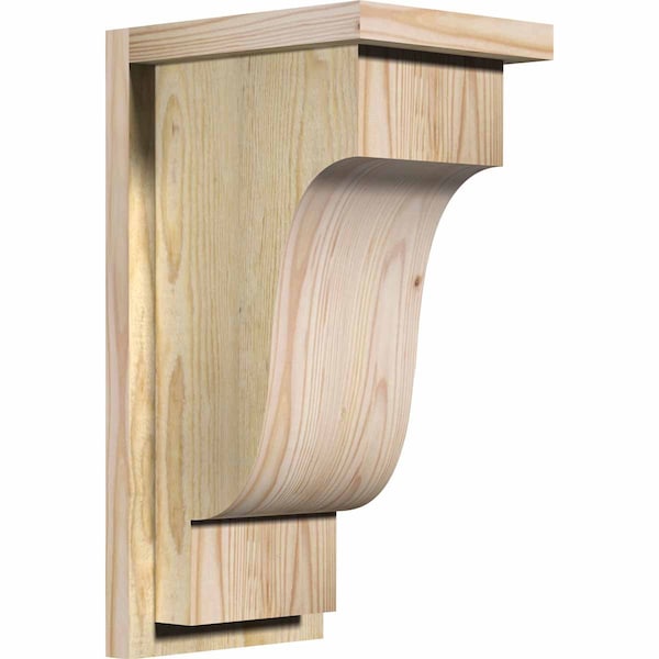 Ekena Millwork Newport Rough Sawn Corbel w/Backplate, Douglas Fir, 8"W x 10"D x 18"H COR08X10X18NEW01RDF - main
